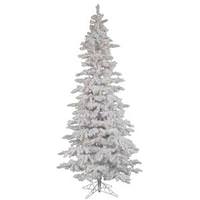 Vickerman 10' x 55" Artificial Flocked White Slim 650 Warm White Italian LED Lights
