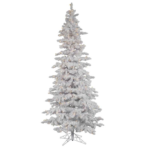 12' x 65" Artificial Flocked White Slim 1,000 Warm White Italian LED Lights