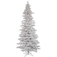 Vickerman 12' x 65" Artificial Flocked White Slim 1,000 Warm White Italian LED Lights