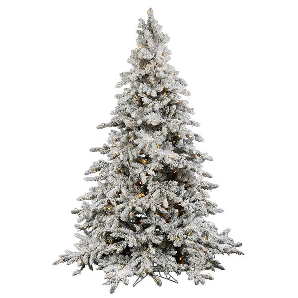 14' x 96" Artificial Flocked Utica Fir 2,550 Warm White Italian LED Lights