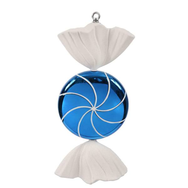 18.5" Blue / White Swirl Candy Ornament