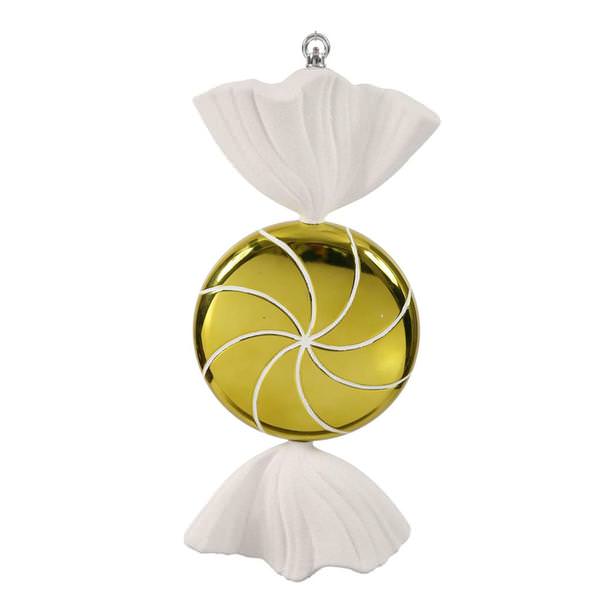 18.5" Lime / White Swirl Candy Ornament
