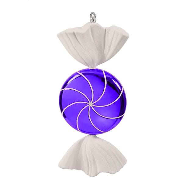 18.5" Purple / White Swirl Candy Ornament