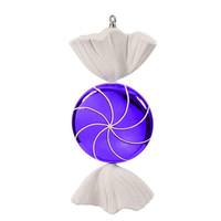 Vickerman 18.5" Purple / White Swirl Candy Ornament