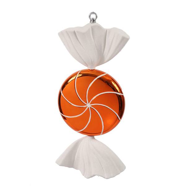 18.5" Orange / White Swirl Candy Ornament