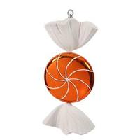 View 18.5" Orange / White Swirl Candy Ornament