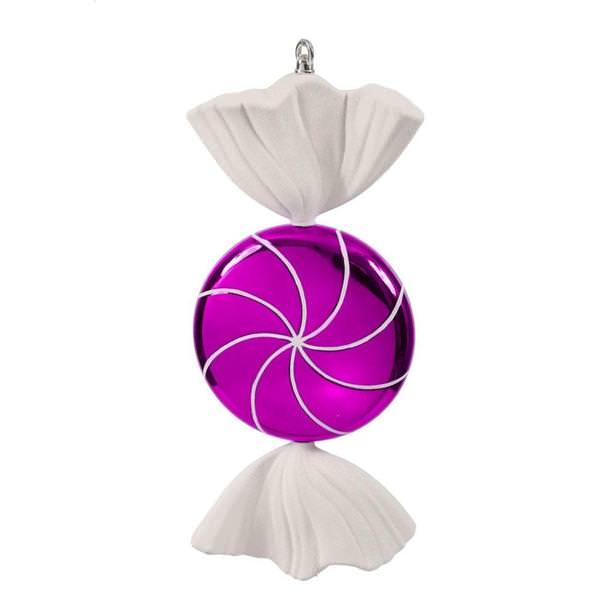 18.5" Pink / White Swirl Candy Ornament