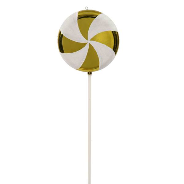 17" Lime / White Swirl Lollipop Ornament