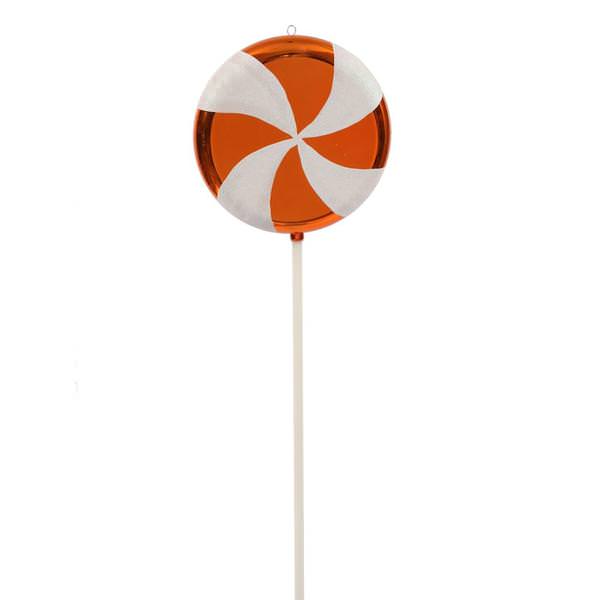 24" Orange / White Swirl Lollipop Ornament
