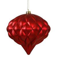 View 5.7" Red Matte Glitter Diamond Onion Ornament