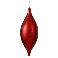 Vickerman 11" Red Matte Glitter Spiral Drop Ornament