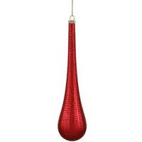 Vickerman 12" Red Matte Glitter Teardrop Ornament