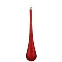 Vickerman 16.5" Red Matte Glitter Teardrop Ornament