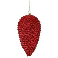 Red Colored Christmas Tree Pine Cone Ornaments