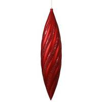 Vickerman 25" Red Matte Glitter Swirl Drop Ornament