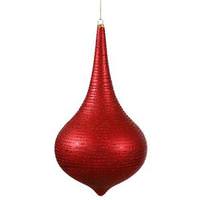 Vickerman 12" Red Matte Glitter Onion Drop Ornament
