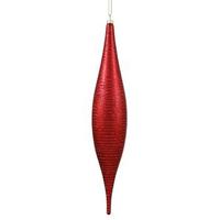 Vickerman 13" Red Matte Glitter Skinny Drop Ornament