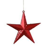 Vickerman 6" Red Matte Glitter Star Ornament