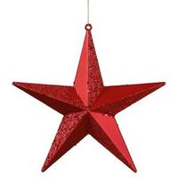 Vickerman 8" Red Matte Glitter Star Ornament