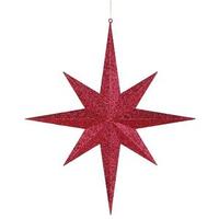 Vickerman 24" Red Glitter 8 Point Star Ornament