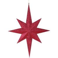 Vickerman 31.5" Red Glitter 8 Point Star Ornament