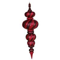 Vickerman 43" Red Matte Glitter Swirl Finial Ornament
