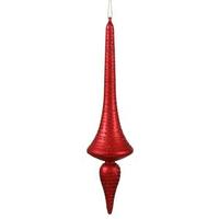 Vickerman 12" Red Matte Glitter Finial Drop Ornament