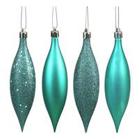 View 5.5" Teal 4 Assorted Finish Drop Ornament (8 pack)