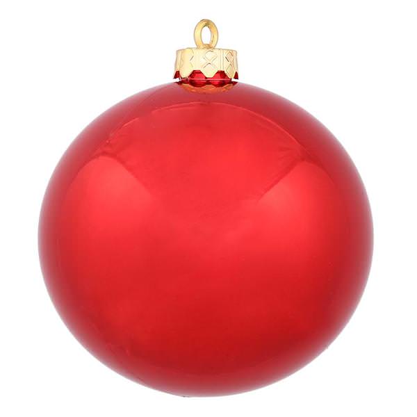 3" Red Shiny Finish Ball Ornament (32 pack)