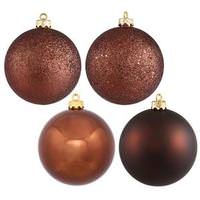 Vickerman 3" Chocolate 4 Assorted Finishes Ball Ornament (32 pack)
