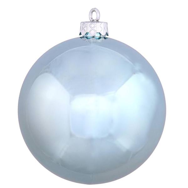 3" Baby Blue Shiny Finish Ball Ornament (32 pack)