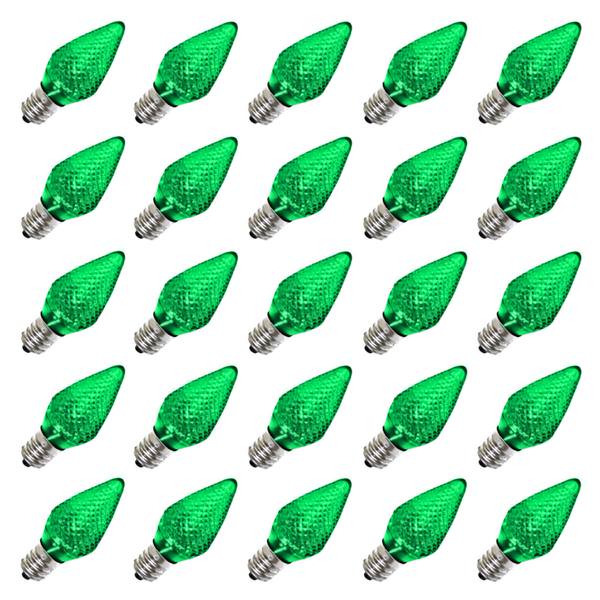 C7 Candelabra Screw Base Green LED (25 pack)