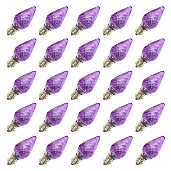 C7 Candelabra Screw Base Purple LED (25 pack)