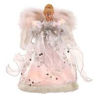 Vickerman 12" White / Silver Angel Feather Wings Christmas Tree Topper
