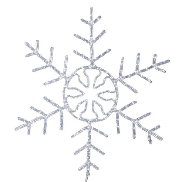 36" 240 Light Pure White Forked Snowflake LED Christmas Light
