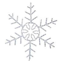 View 24" 160 Light Pure White Forked Snowflake LED Christmas Light