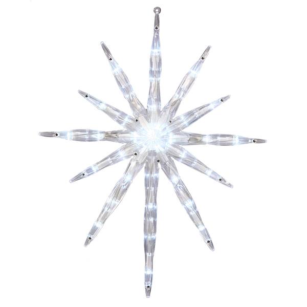 17" 35 Light Pure White Starburst LED Christmas Light