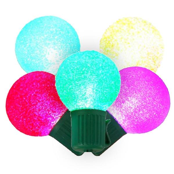 10' 10 Light Green Wire G30 Sugared Multi-Color String with 12" Spacing