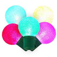Vickerman 10' 10 Light Green Wire G30 Sugared Multi-Color String with 12" Spacing
