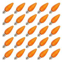 View 0.45 watt 130 volt C9 Intermediate Screw Orange Faceted LED (25 pack)