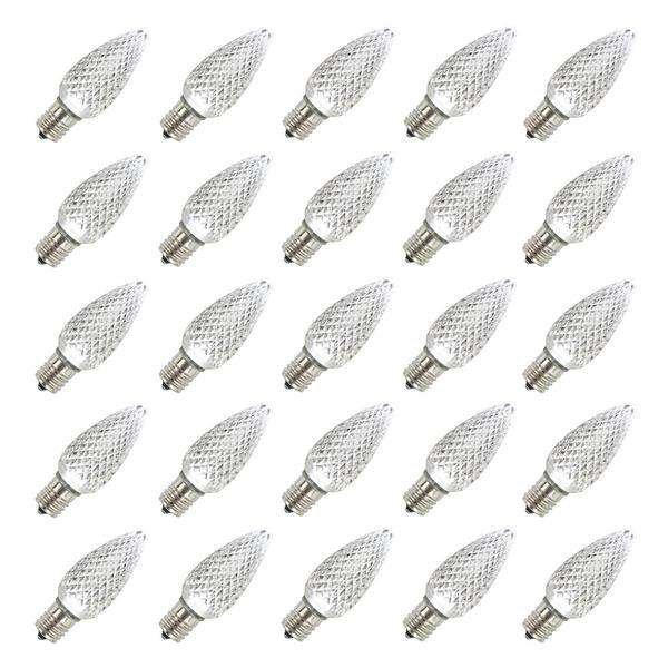 0.45 watt 120 volt C9 Intermediate Screw Pure White Faceted LED (25 pack)