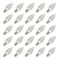 View 0.45 watt 120 volt C9 Intermediate Screw Pure White Faceted LED (25 pack)