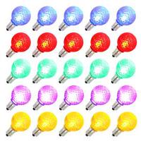 Vickerman G30 Candelabra Screw Base Multi-Color LED Faceted (25 pack)