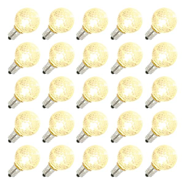 G30 Candelabra Screw Base Warm White LED Faceted (25 pack)
