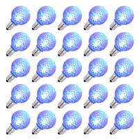 View 0.38 watt G30 Candelabra Screw Base Blue Faceted LED (25 pack)