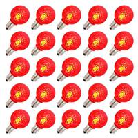 View 0.38 watt G30 Candelabra Screw Base Red Faceted LED (25 pack)