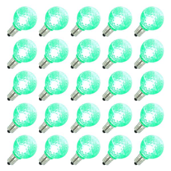 0.38 watt G30 Candelabra Screw Base Green Faceted LED (25 pack)