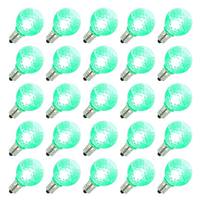 View 0.38 watt G30 Candelabra Screw Base Green Faceted LED (25 pack)