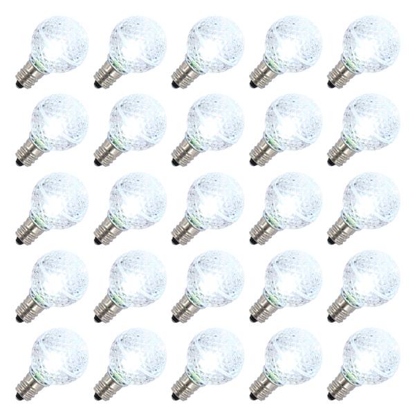 G30 Candelabra Screw Base Cool White LED Faceted (25 pack)