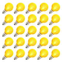 Vickerman 0.45 watt G30 Candelabra Screw Base Yellow Faceted LED (25 pack)